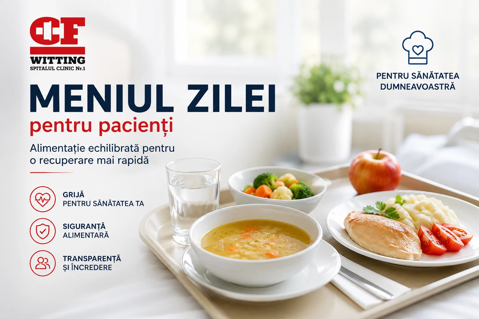 Meniul zilnic destinat pacienților internați